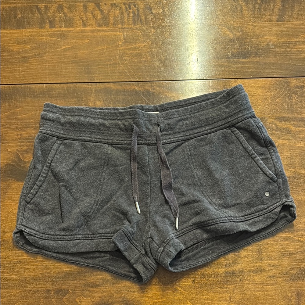 Prana Gray Athletic Shorts with Drawstring Waistband